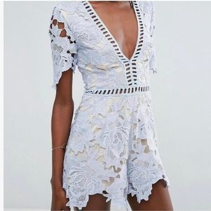 Misguided blue lace romper
